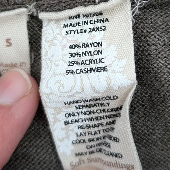 Soft Surroundings star print cashmere blend lounge pants sz sm - Picture 7 of 7